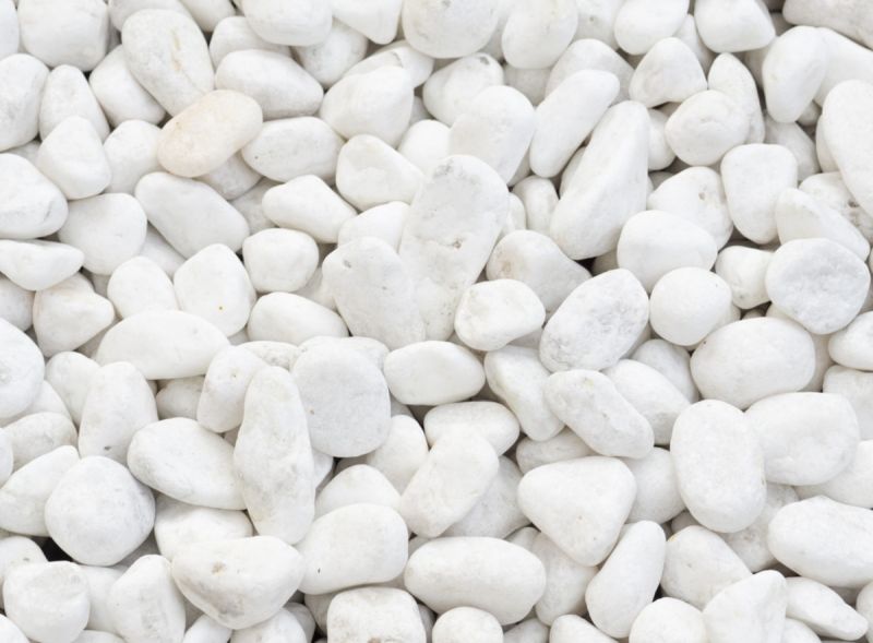 white polished pebbles for garden